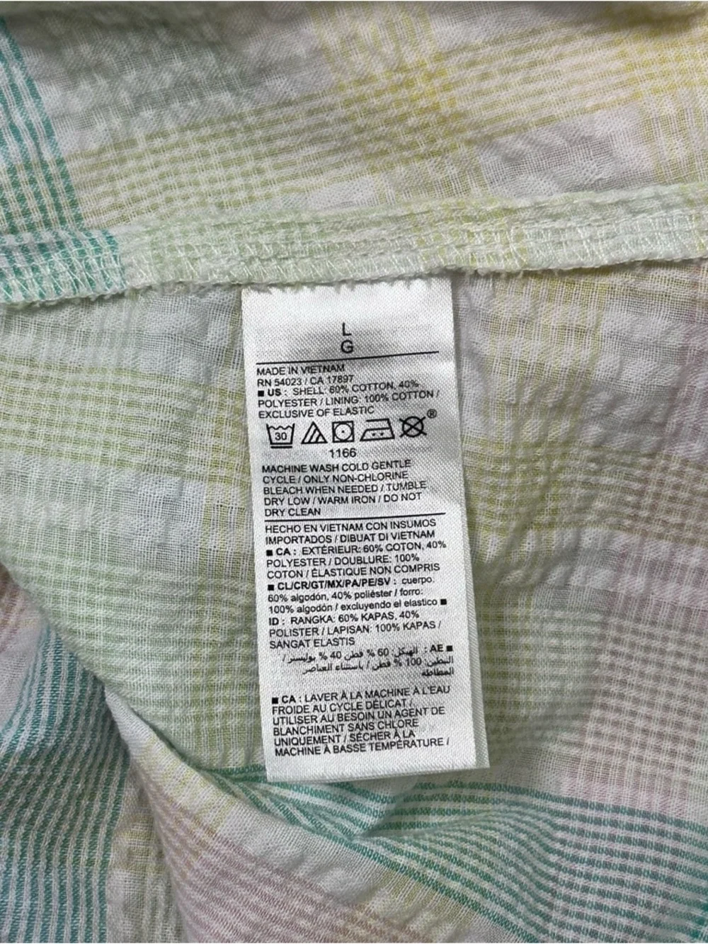 Old Navy Women’s L Pastel Puff-Sleeve Seersucker Babydoll Milkmaid Swing Blouse